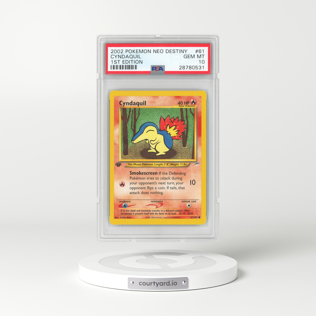 2002 Neo Destiny #61 Cyndaquil - 1st Edition (PSA 10 GEM MINT)