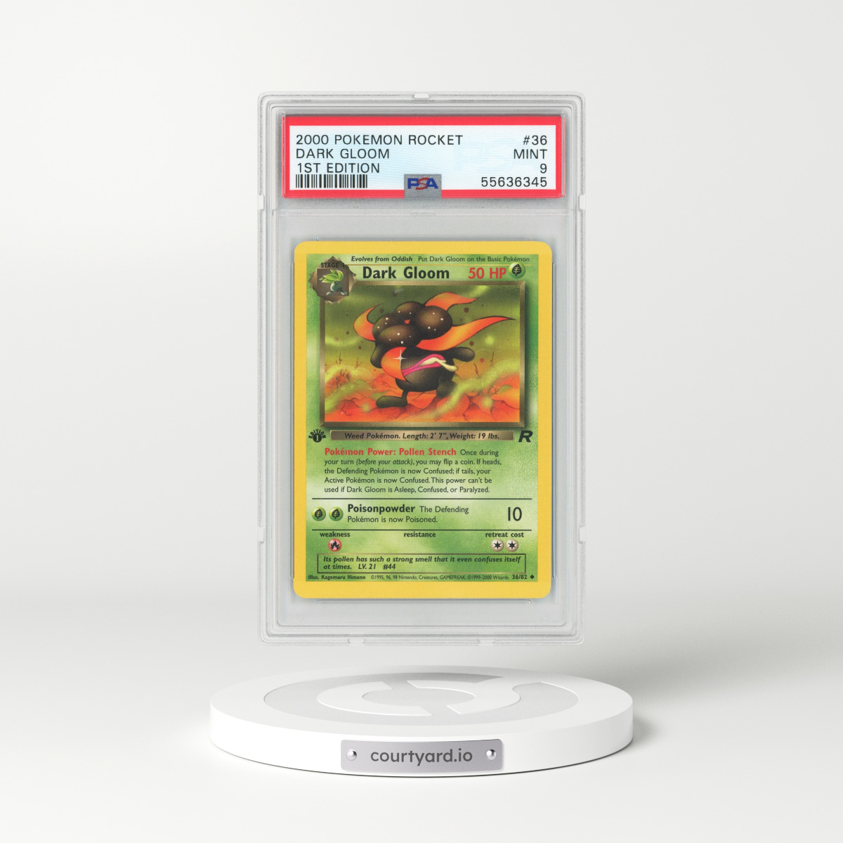 2000 Team Rocket #36 Dark Gloom - 1st Edition (PSA 9 MINT)