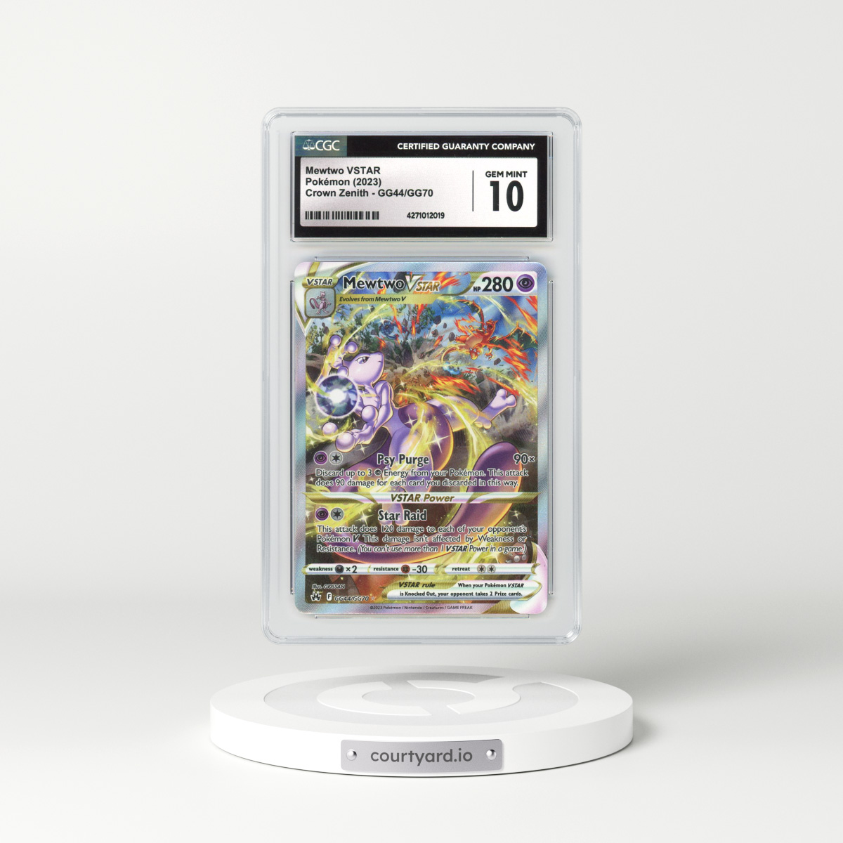 2023 Crown Zenith #GG44 Mewtwo VSTAR - Full Art Holo (CGC 10 GEM MINT)