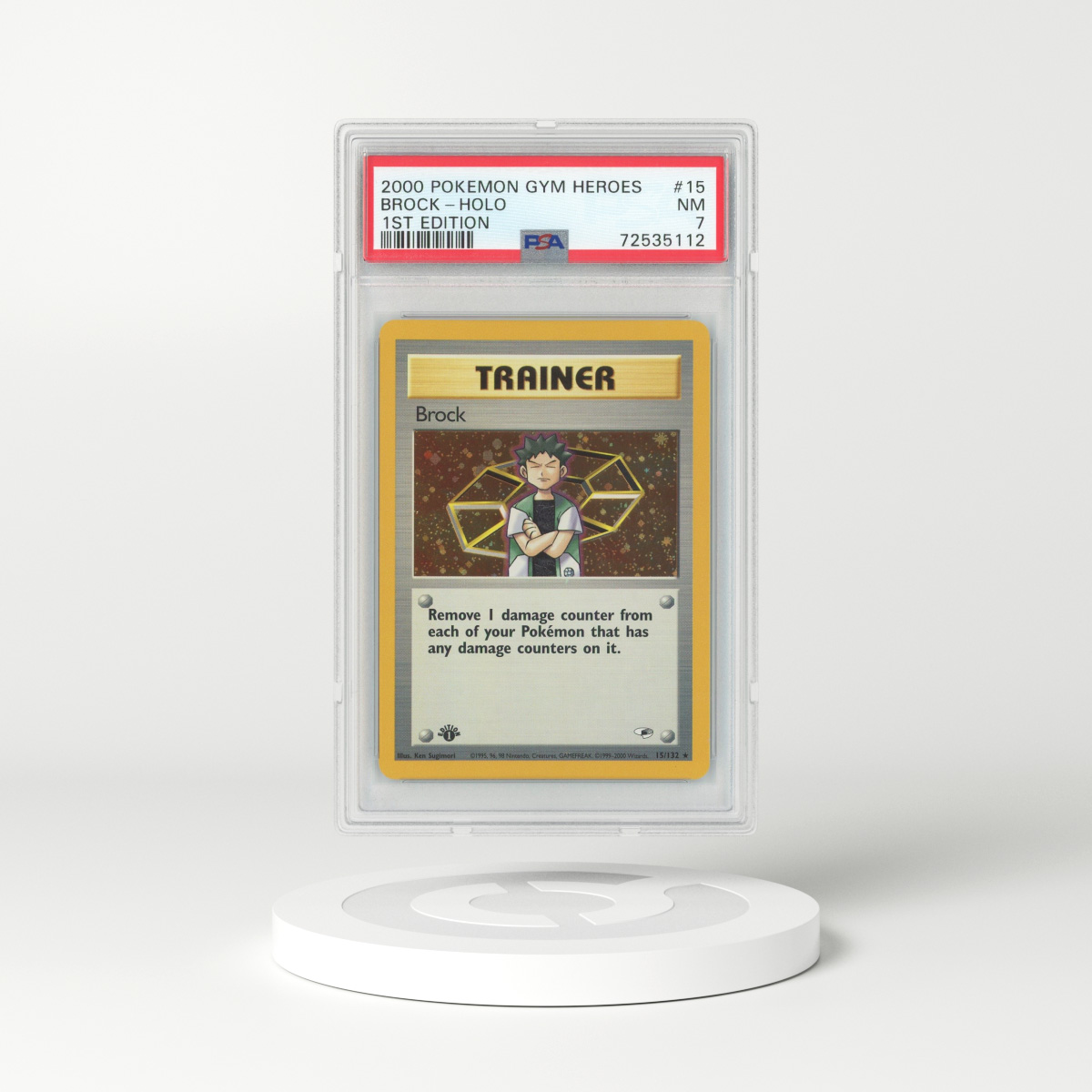 2000 Gym Heroes #15 Brock - 1st Edition Holo (PSA 7 NM)