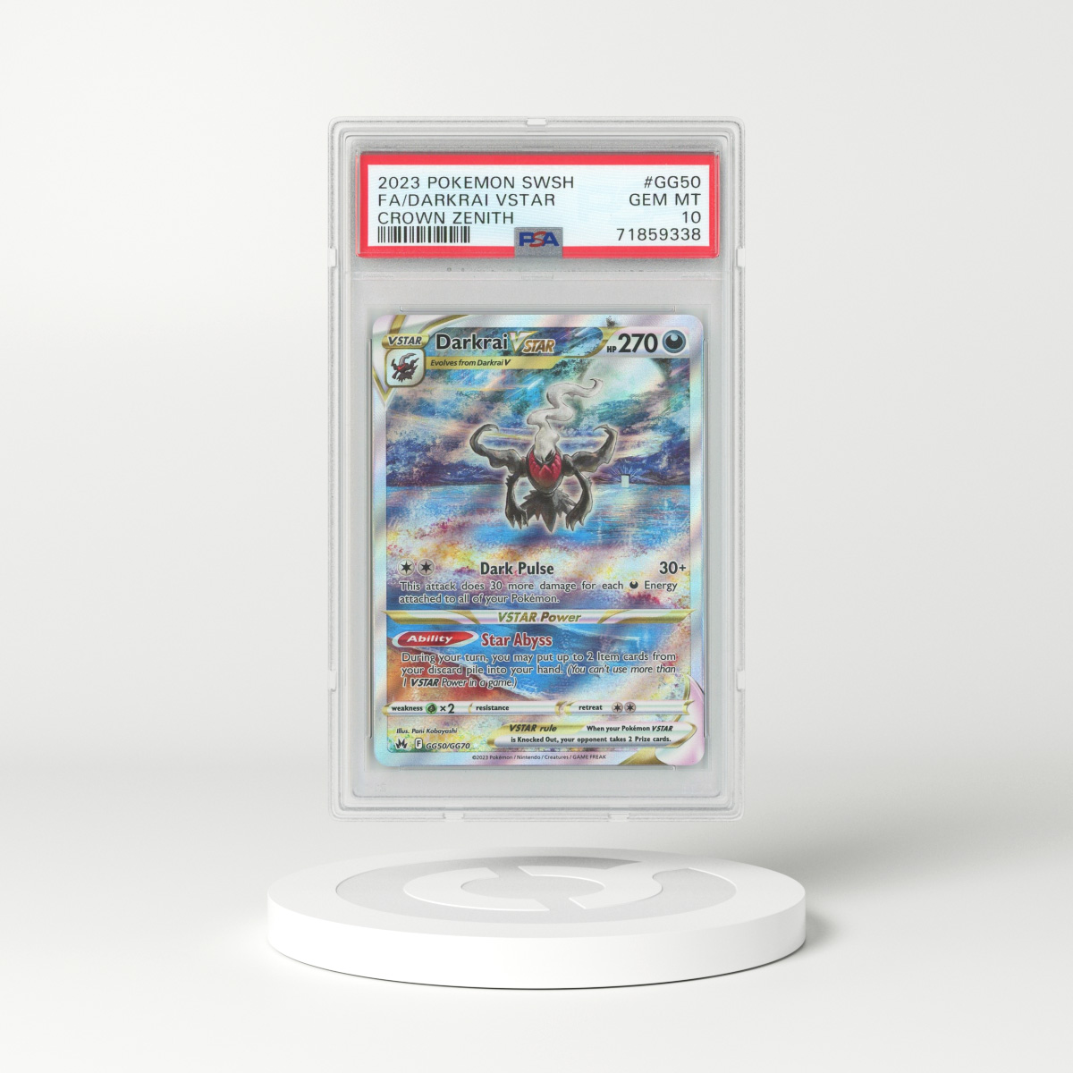 2023 Crown Zenith #GG50 Darkrai - Full Art Holo (PSA 10 GEM MINT)