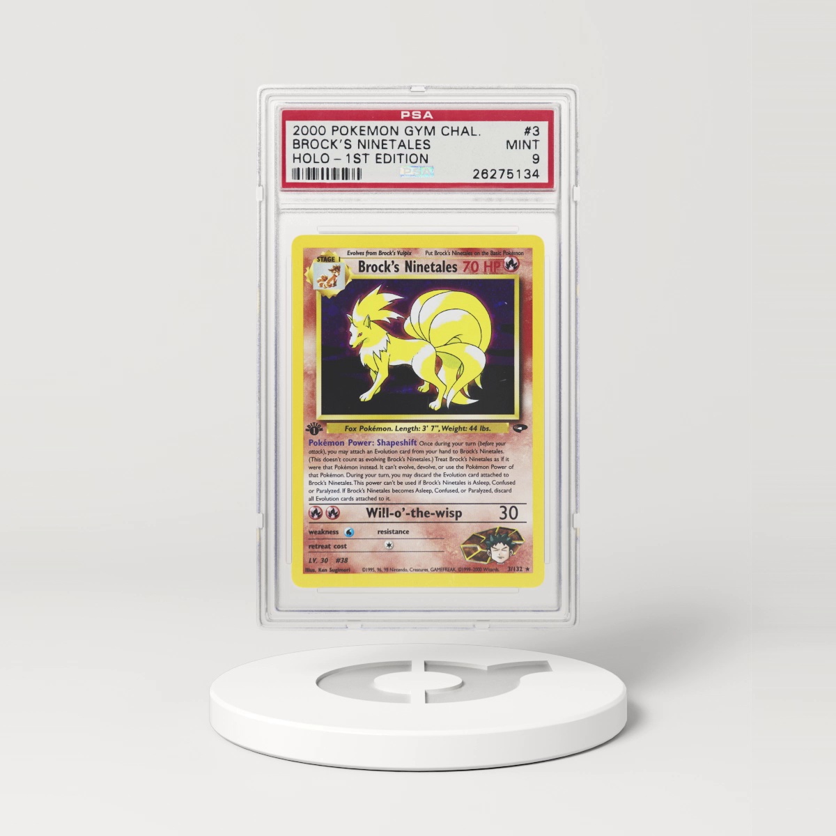 2000 Gym Challenge #3 Brock's Ninetales - 1st Edition Holo (PSA 9 MINT)