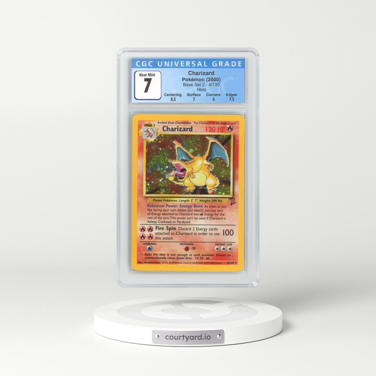 2000 Base Set 2 #4 Charizard - Holo (CGC 7 NM) | Courtyard.io