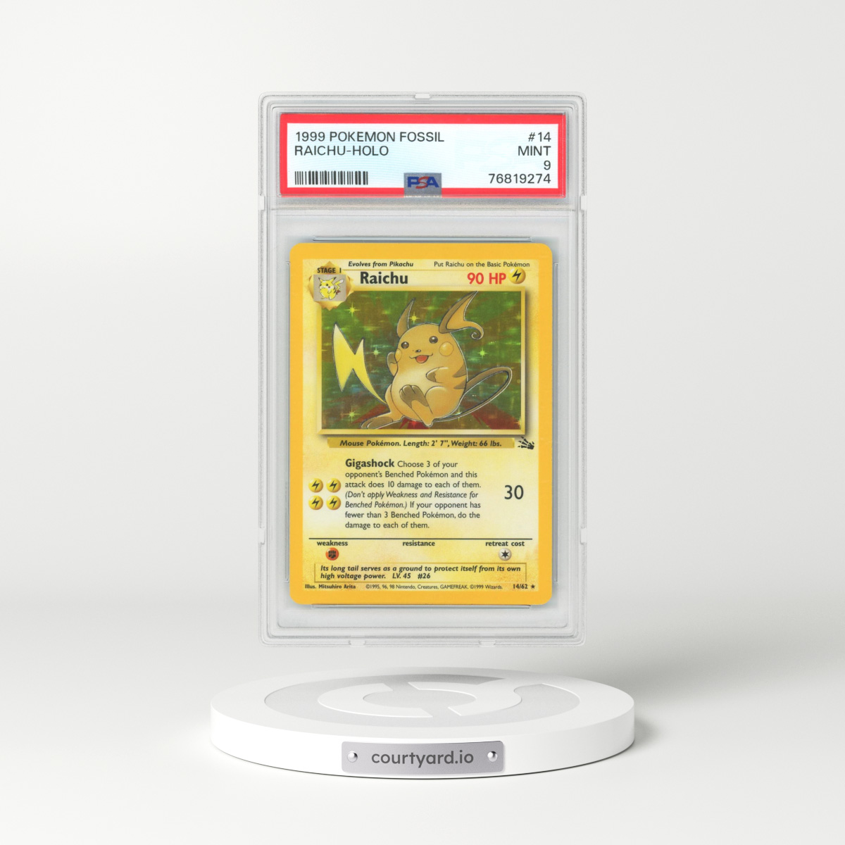 Pokemon Raichu fossil #14 popular holo