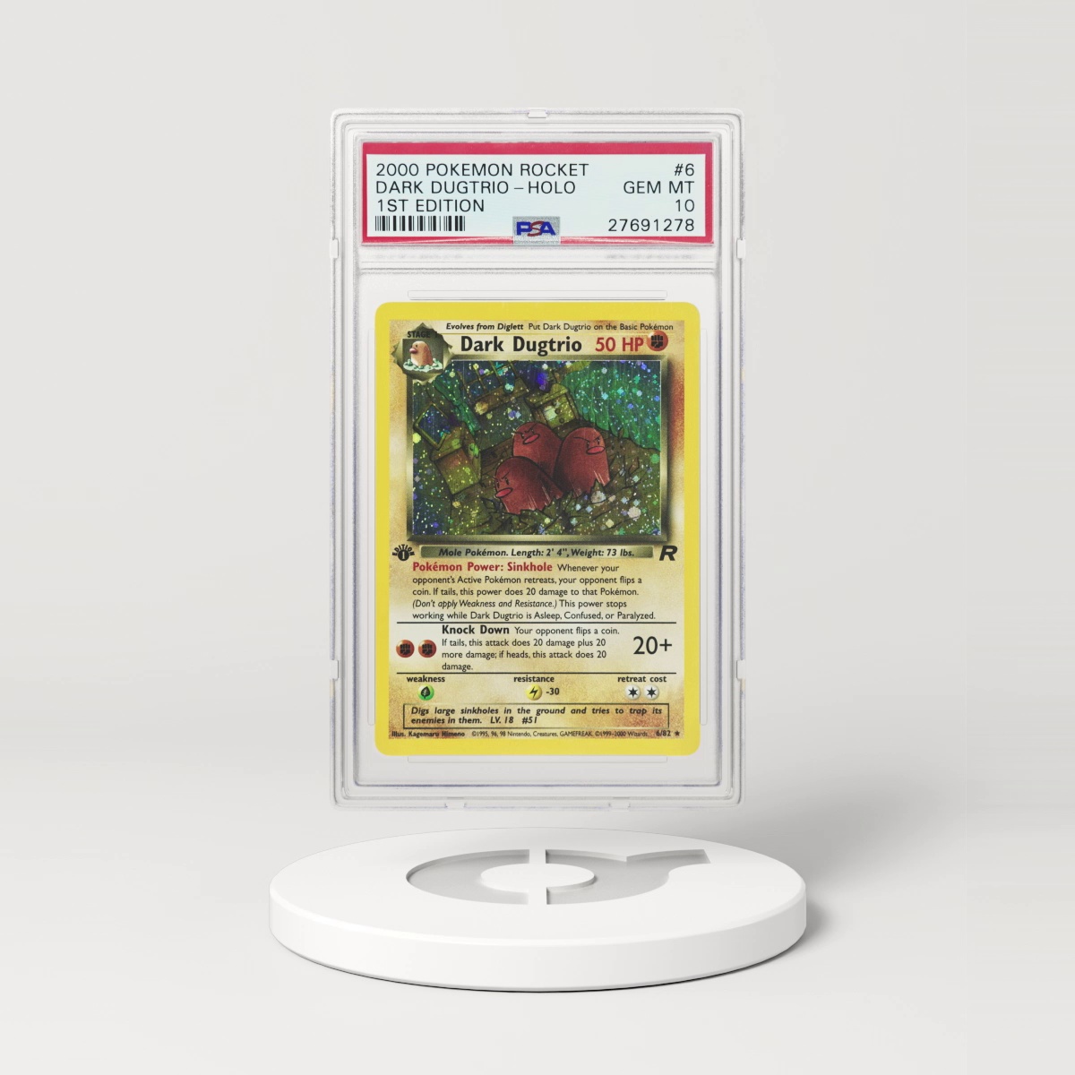 2000 Team Rocket #6 Dugtrio - 1st Edition Holo (PSA 10 GEM MINT)
