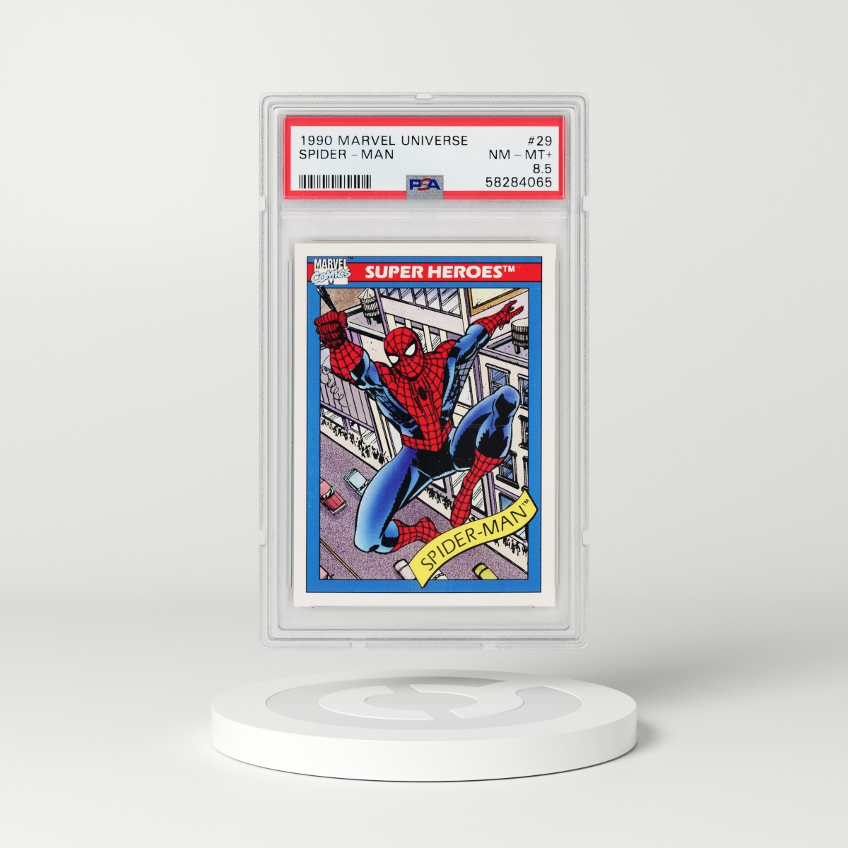 1990 Marvel Universe #29 Spider-Man - Super-Heroes (PSA 8.5 NM-MT+)