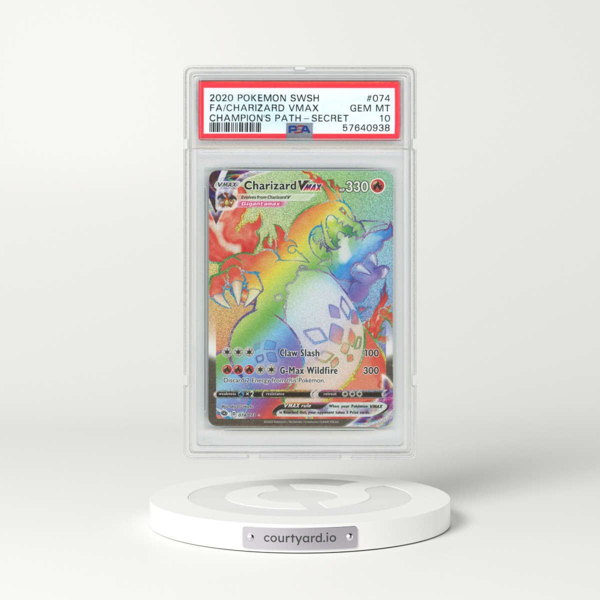 2020 Champion Path #74 Charizard VMAX - Full Art Holo (PSA 10 GEM MINT)