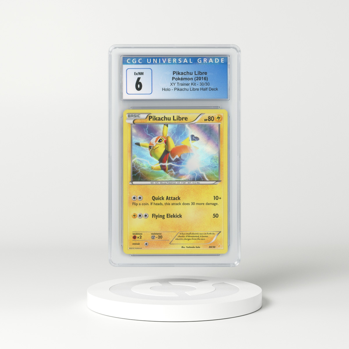 2016 XY #30 Pikachu Libre - Holo (CGC 6 EX-NM)