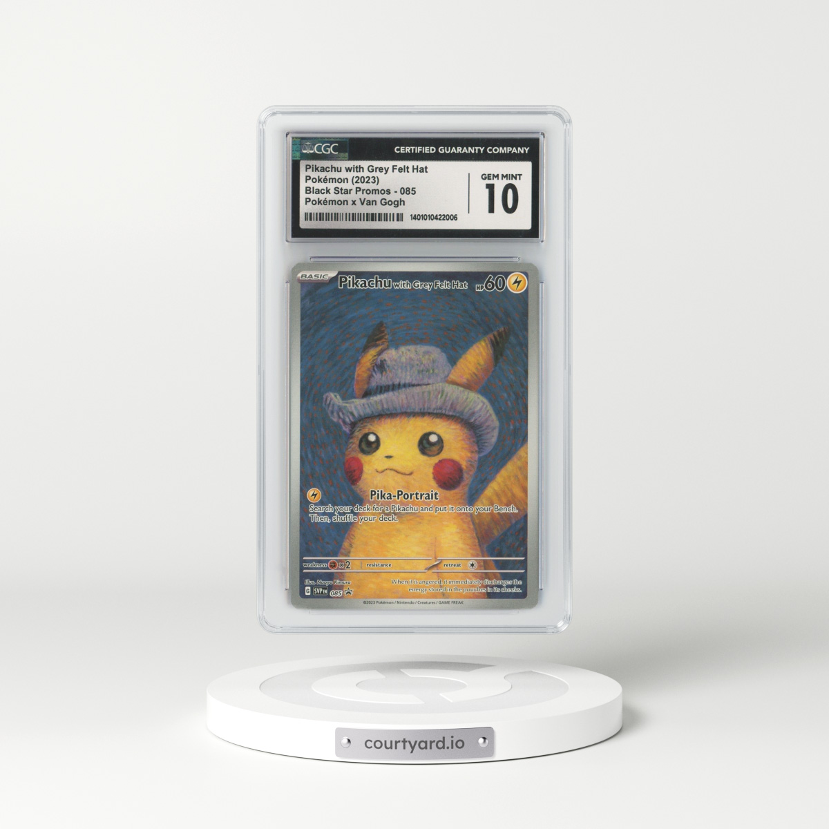 2023 Pokemon X Van Gogh #85 Pikachu with Grey Felt Hat - Full Art Holo (CGC 10 GEM MINT)