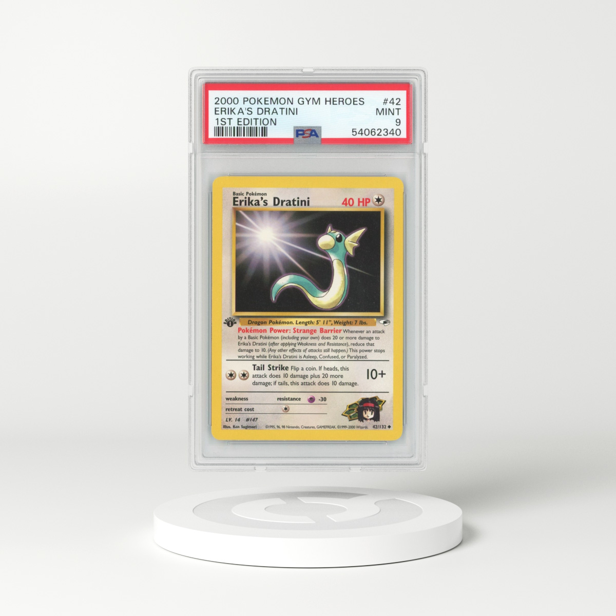 2000 Gym Heroes #412 Erika's Dratini - 1st Edition (PSA 9 MINT)