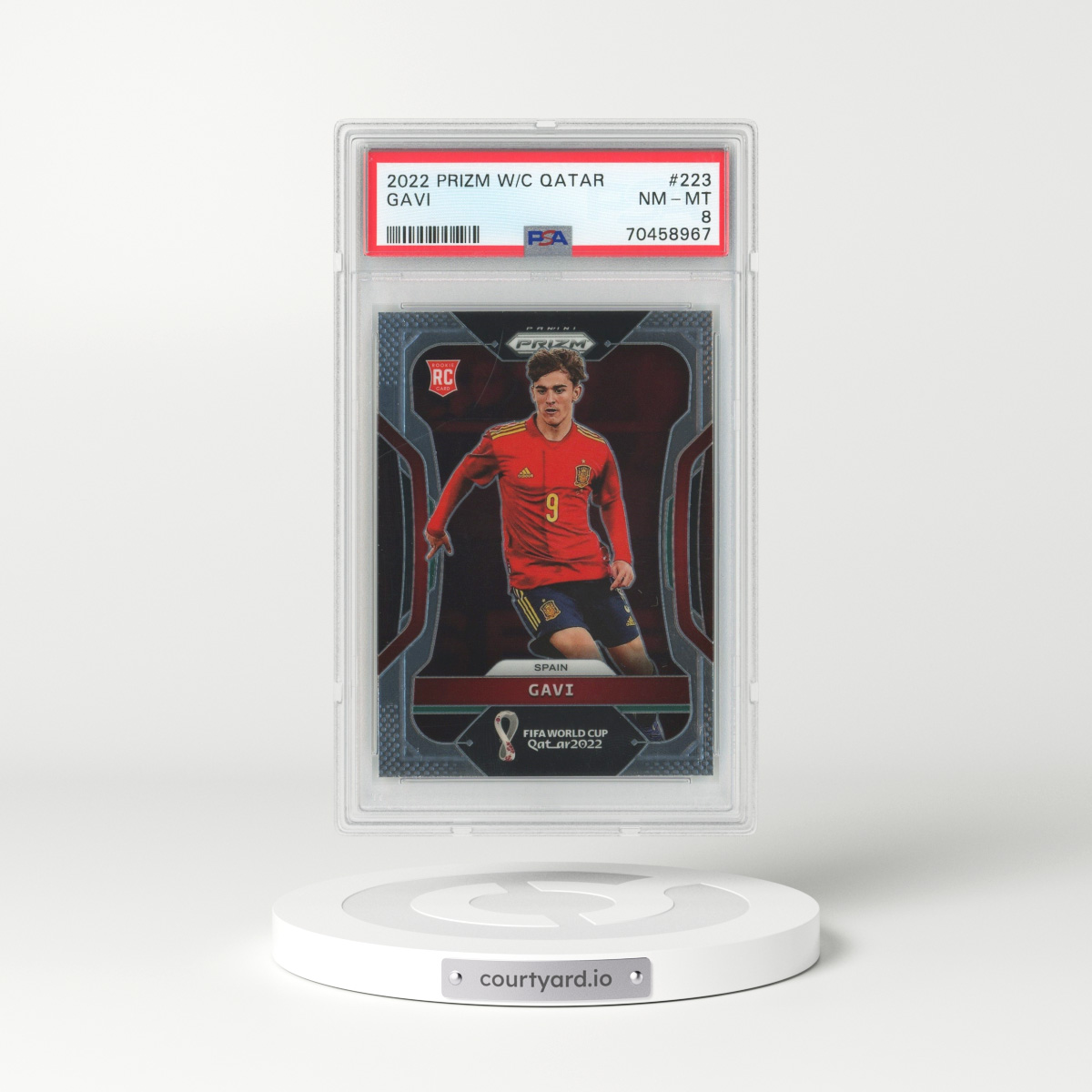 2022 Prizm World Cup Qatar #223 Gavi (PSA 8 NM-MT)