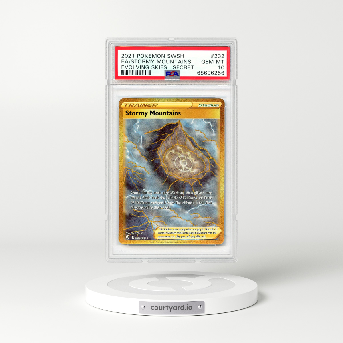2021 Evolving Skies #232 Stormy Mountains - Full Art Holo (PSA 10 GEM MINT)