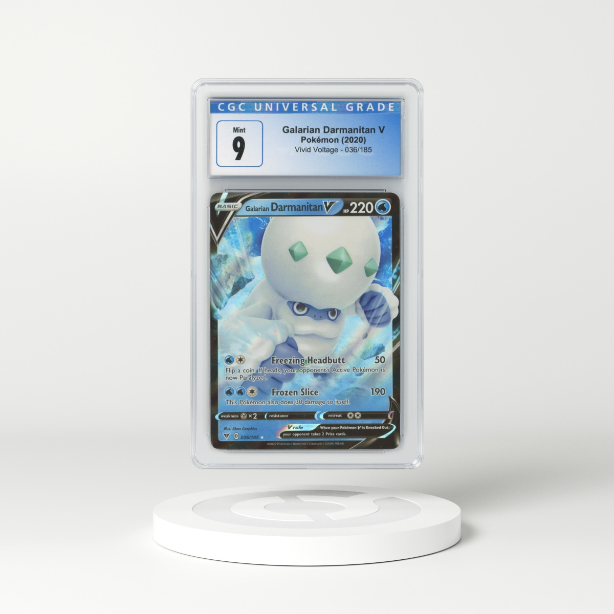 2020 Vivid Voltage #36 Galarian Darmanitan V - Full Art Holo (CGC 9 MINT)