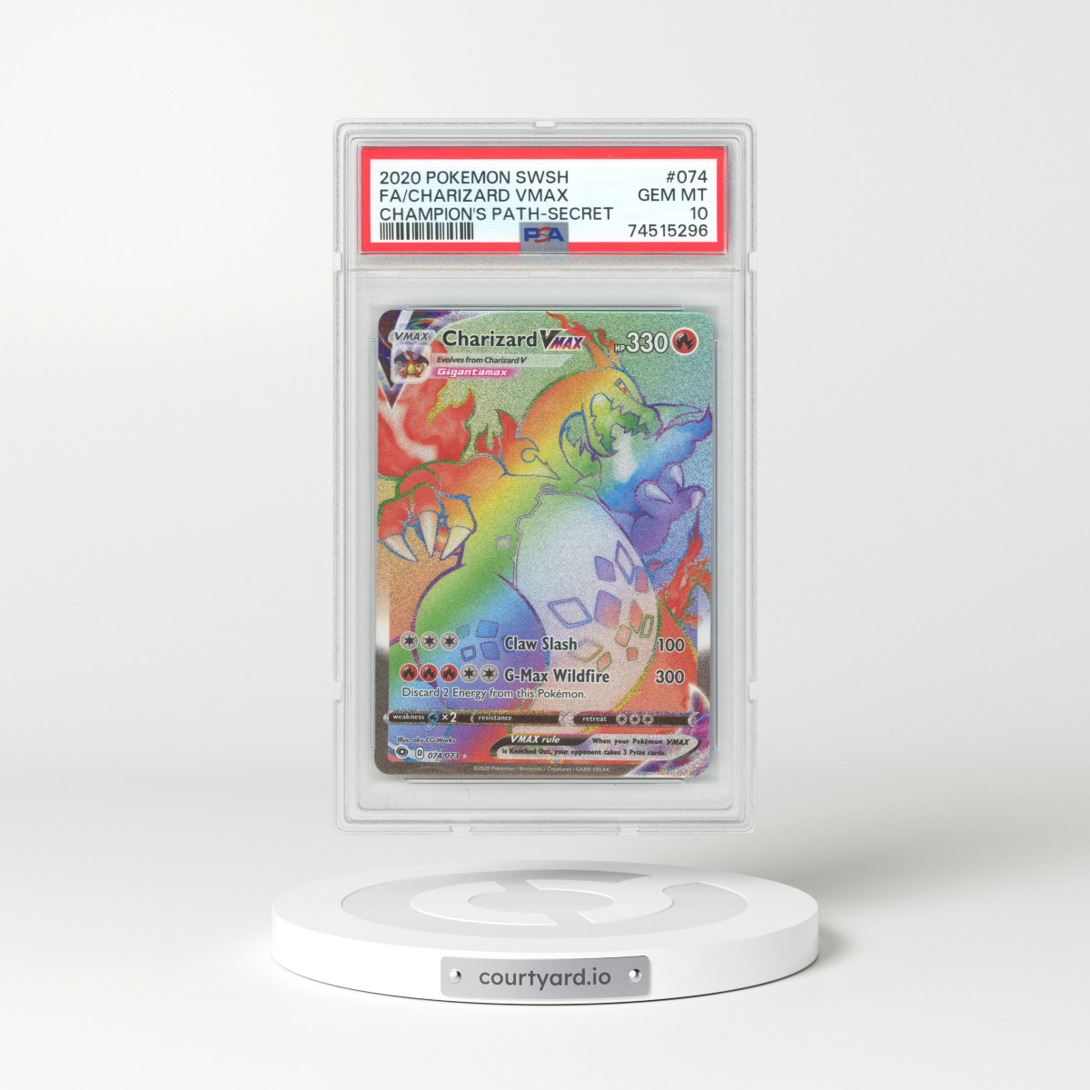 2020 Champion's Path #74 Charizard VMAX - Full Art Holo (PSA 10 GEM MINT)