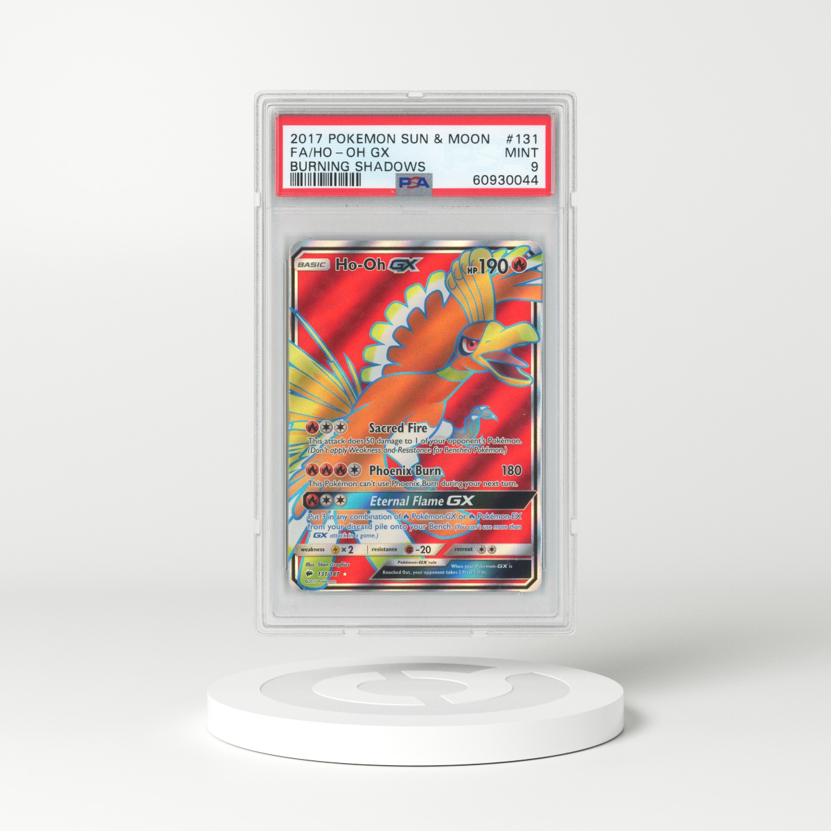 2017 Burning Shadows #131 Ho-Oh GX - Full Art Holo (PSA 9 MINT)