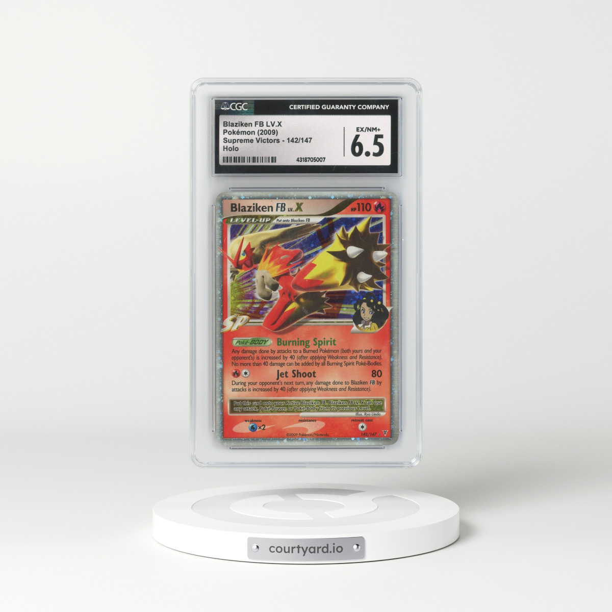 2009 Platinum - Supreme Victors #142 Blaziken FB LV. X - Holo (CGC 6.5 EX-MT+)