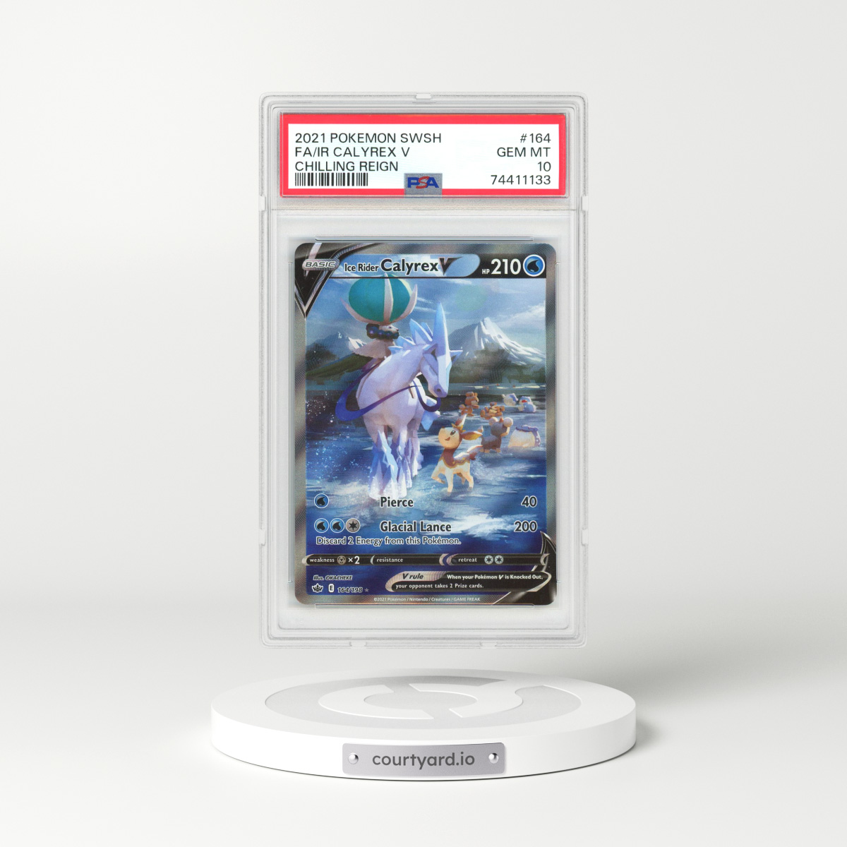 2021 Chilling Reign #164 Ice Rider Calyrex V - Full Art Holo (PSA 10 GEM MINT)