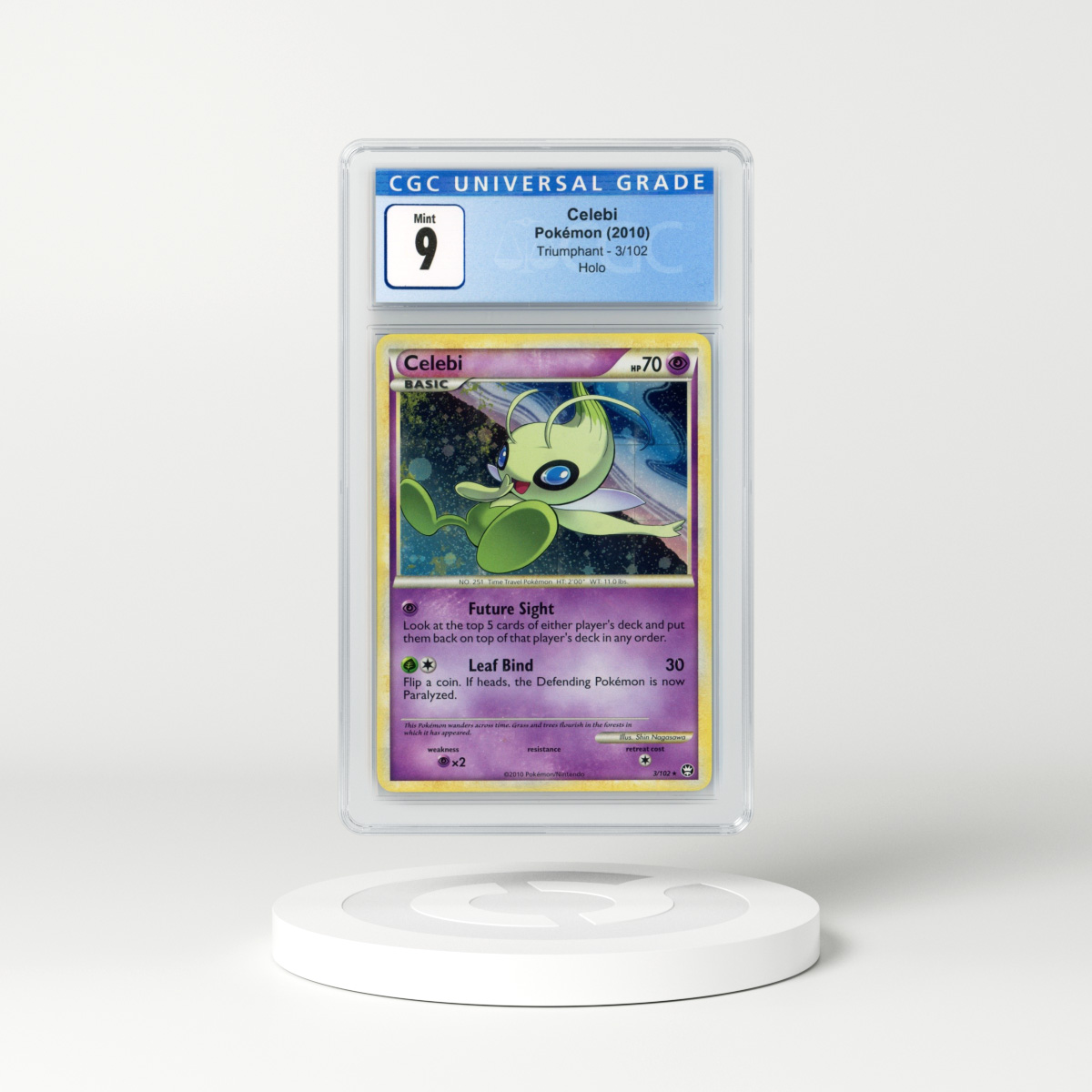 2010 HS Triumphant #3 Celebi - Holo (CGC 9 MINT)