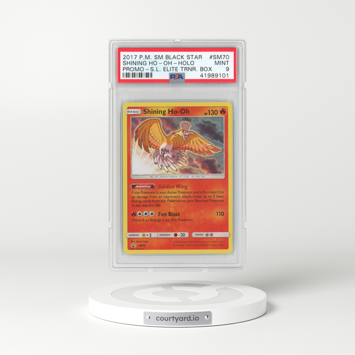 2017 Sun & Moon Promos #SM70 Shining Ho-Oh - Holo (PSA 9 MINT)