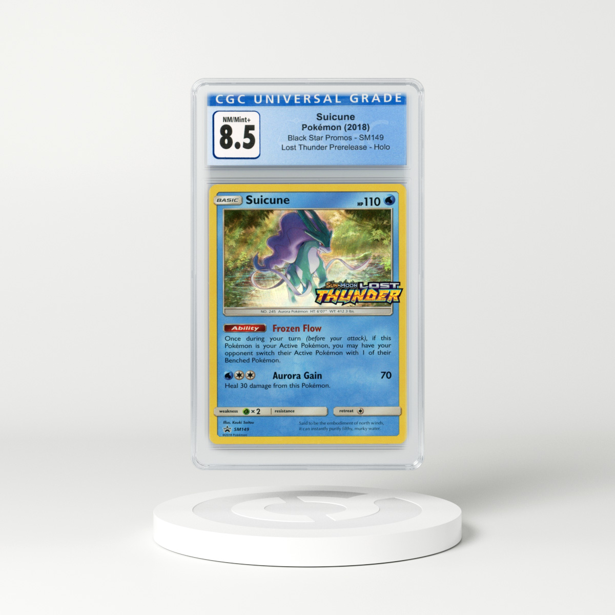 2018 Lost Thunder #149 Suicune - Holo (CGC 8.5 NM-MT+)