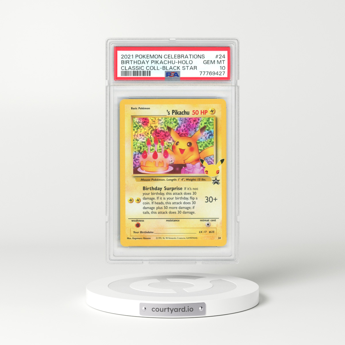 2021 Celebrations #24 Birthday Pikachu - Holo (PSA 10 GEM MINT)