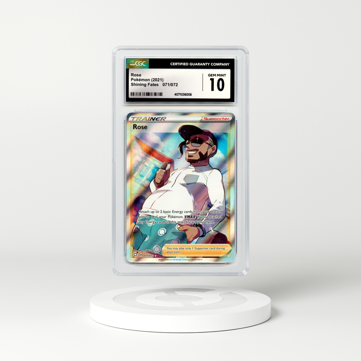 2021 Shining Fates #71 Rose - Full Art Holo (CGC 10 GEM MINT)