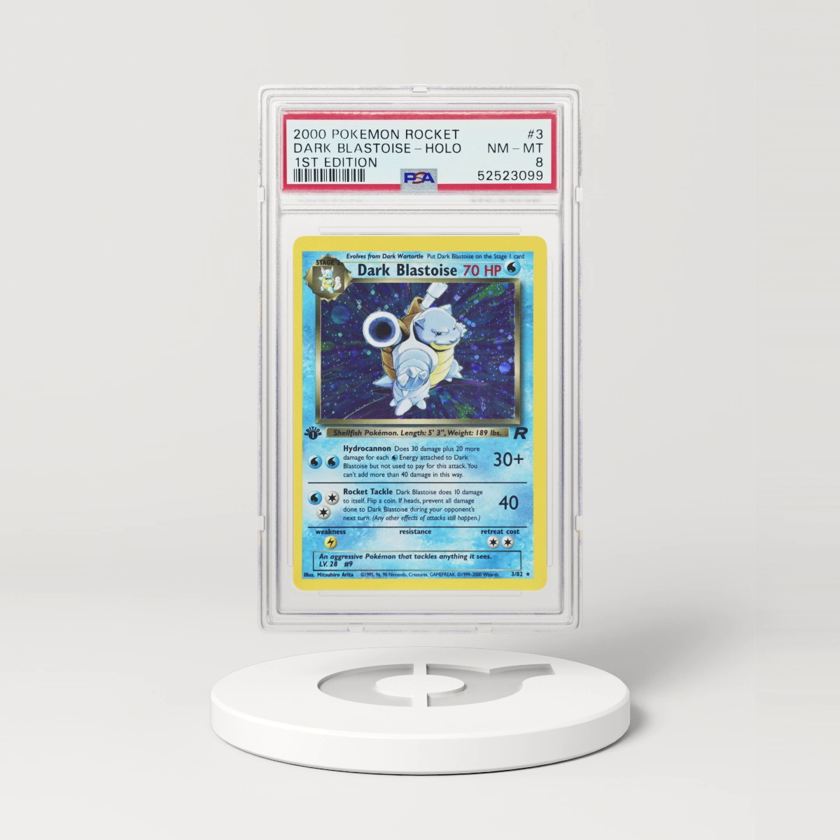 2000 Team Rocket #3 Dark Blastoise - 1st Edition Holo (PSA 8 NM-MT)