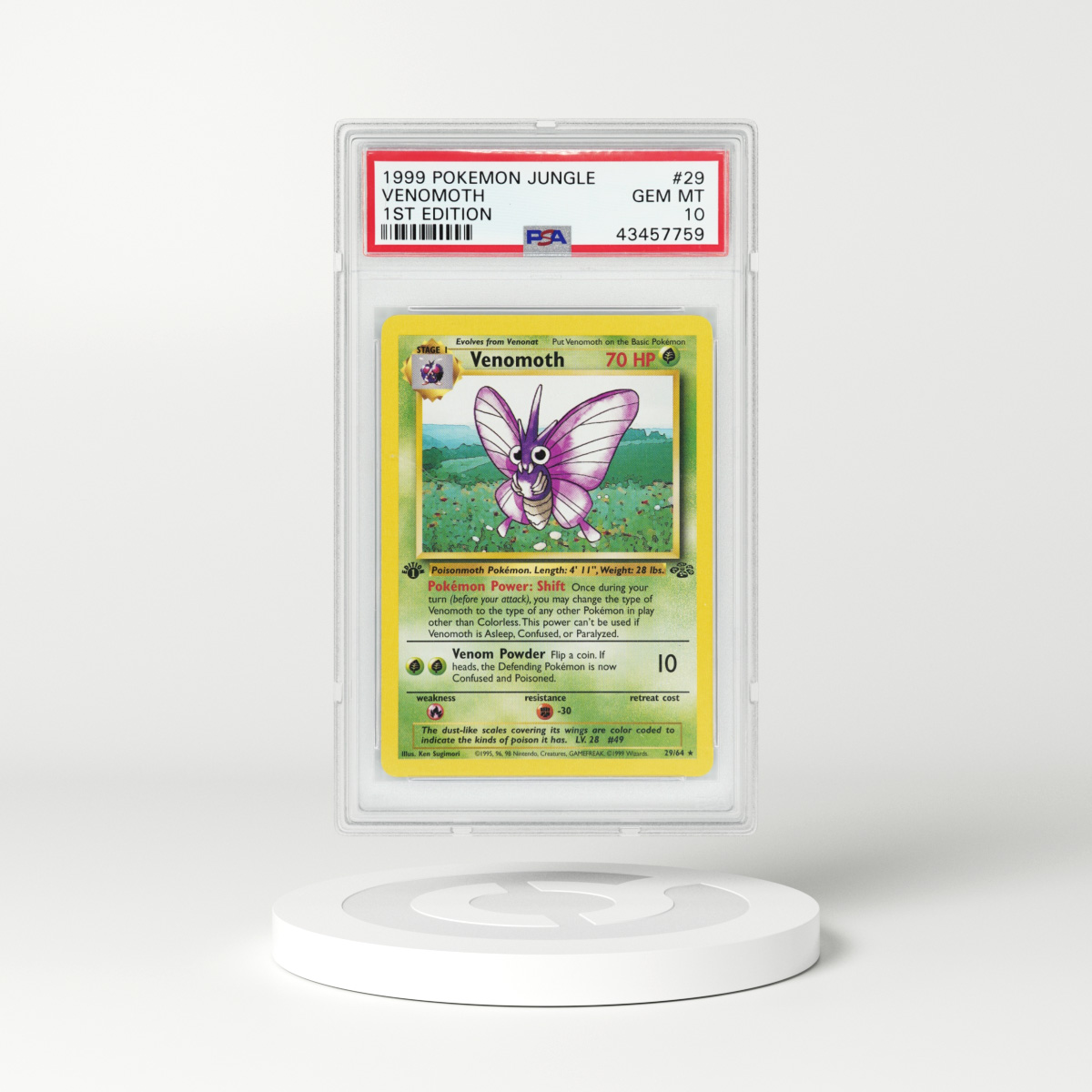 1999 Jungle #29 Venomoth - 1st Edition (PSA 10 GEM MINT)