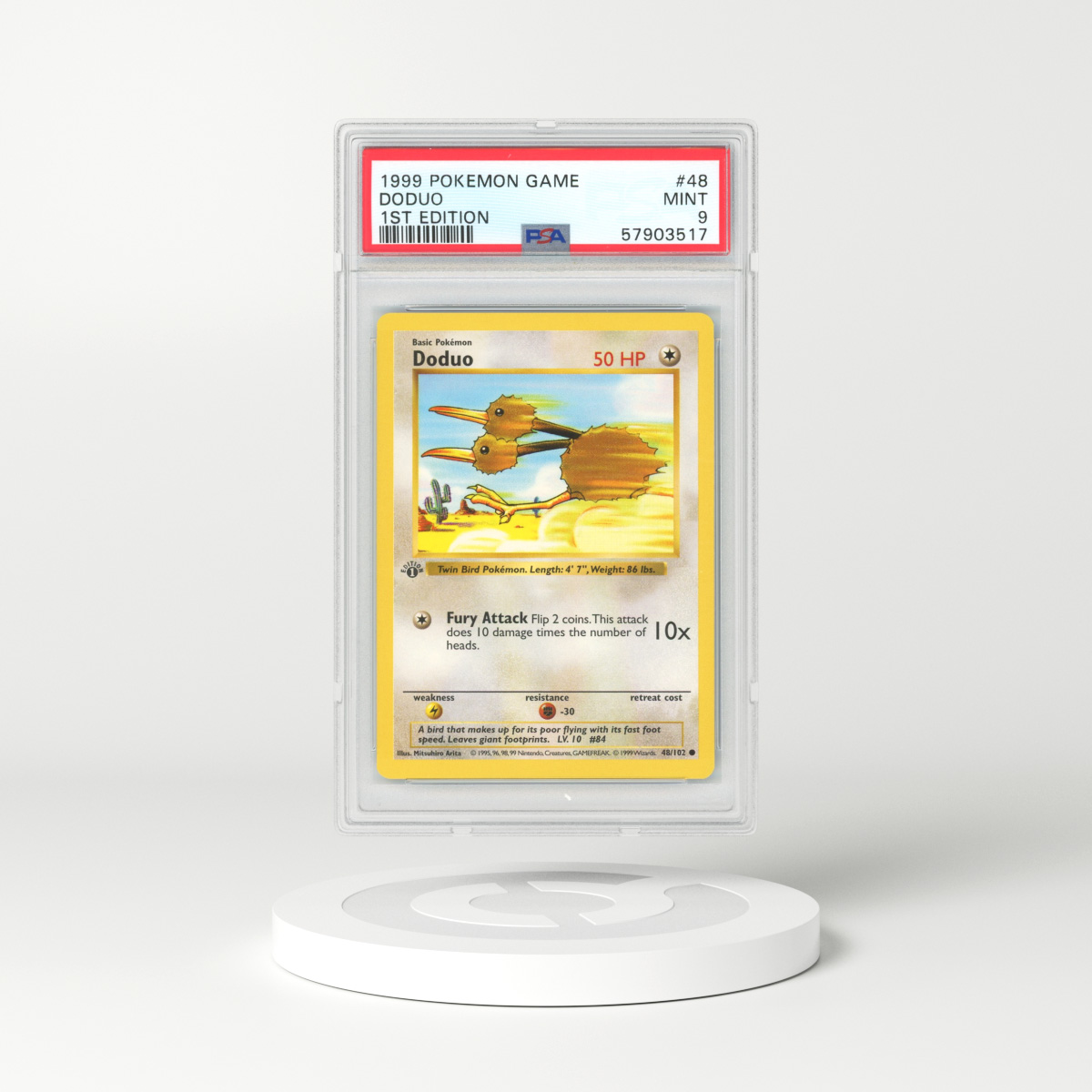 1999 Base Set #48 Doduo - 1st Edition Shadowless (PSA 9 MINT)