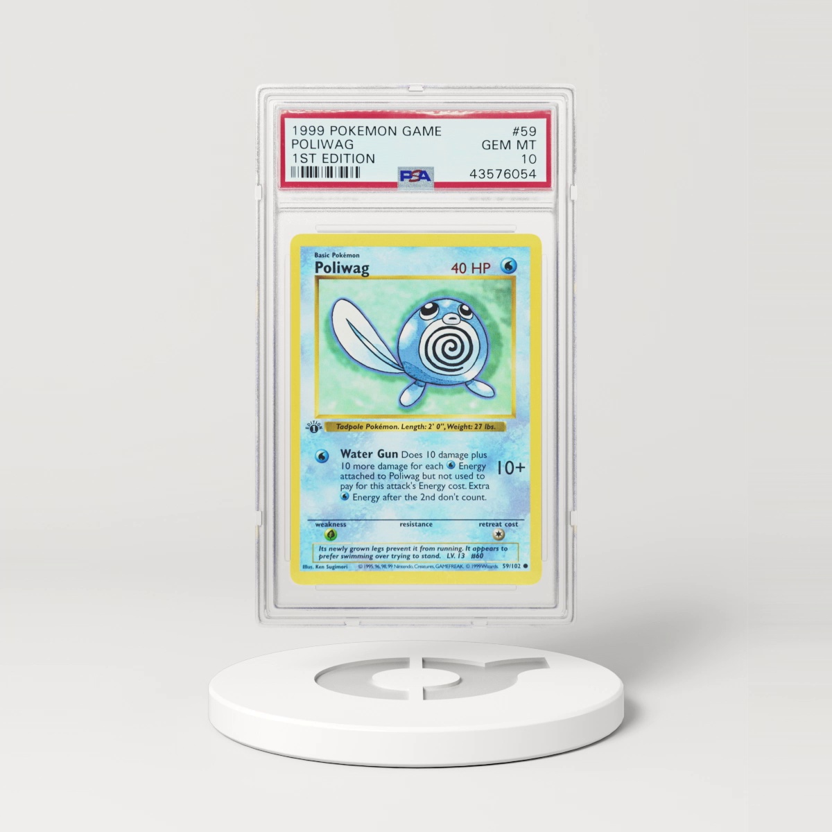 1999 Base Set #59 Poliwag - 1st Edition Shadowless (PSA 10 GEM MINT)