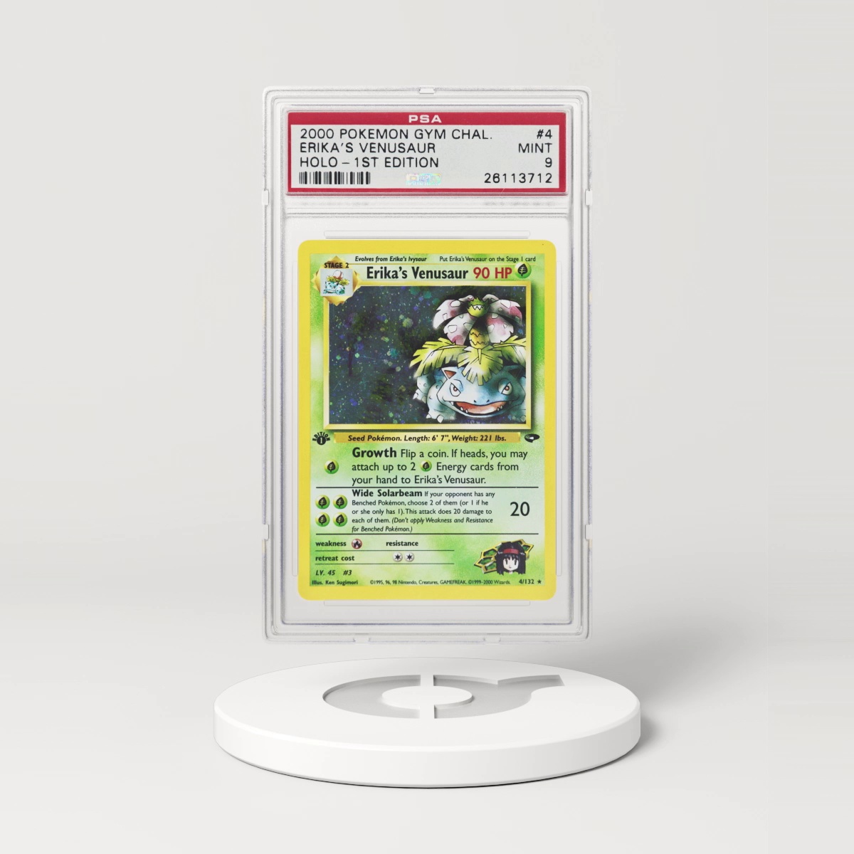 2000 Gym Challenge #4 Erika's Venusaur - 1st Edition Holo (PSA 9 MINT)