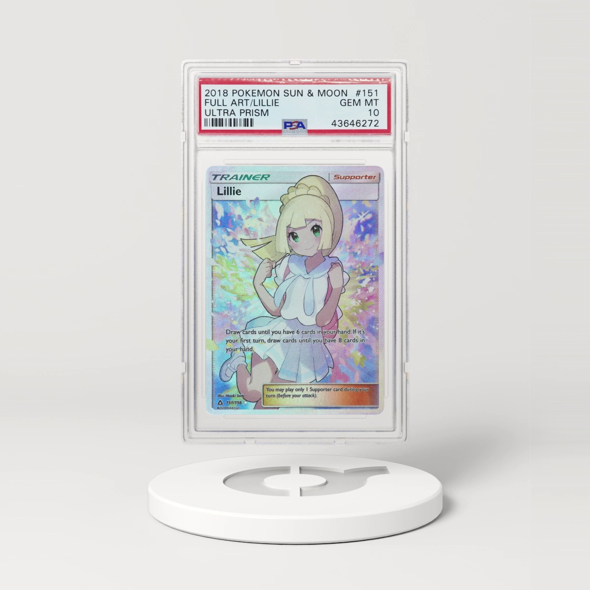 2018 Sun & Moon #151 Lillie - Full Art Holo (PSA 10 GEM MINT)