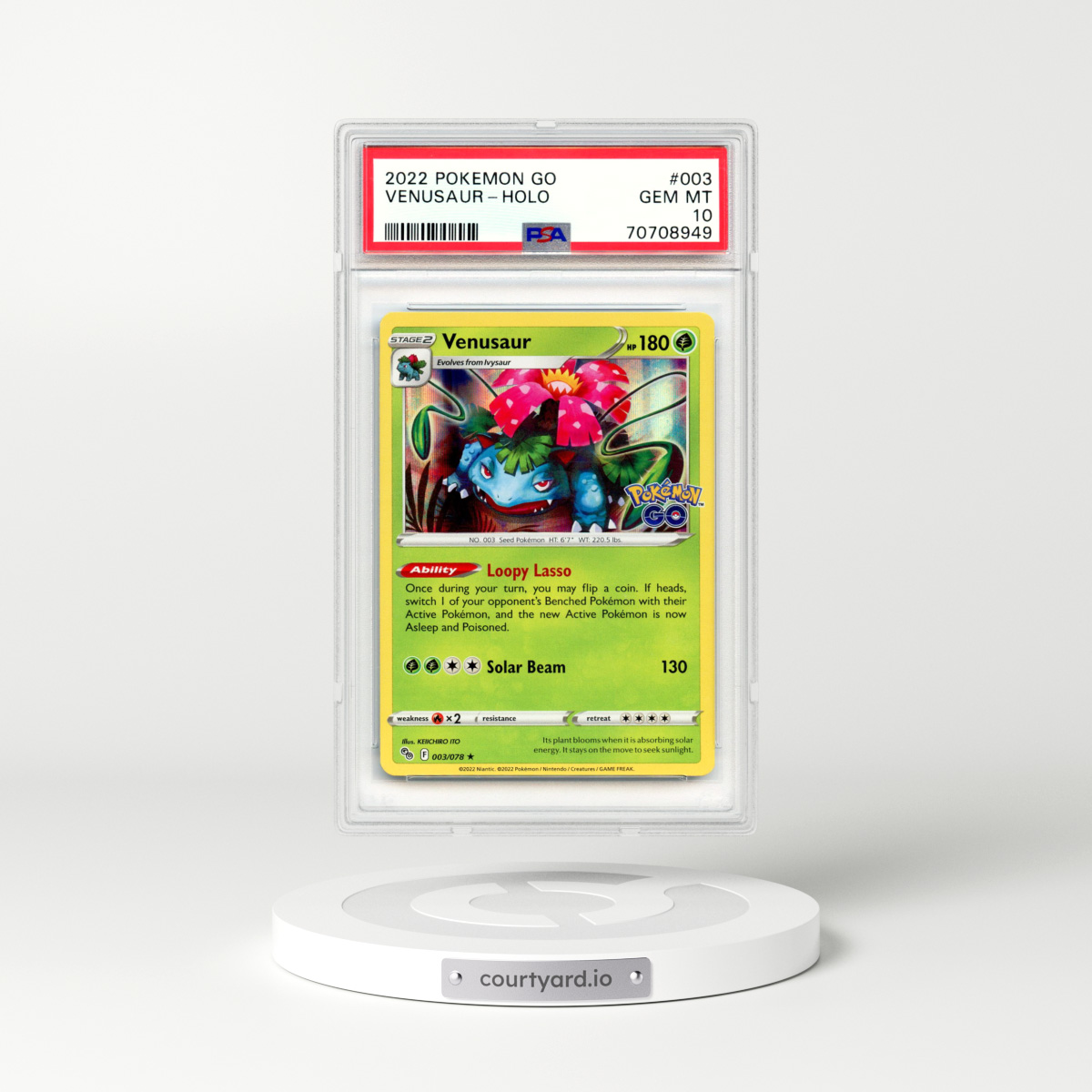 2022 Pokémon Go Venusaur - Holo #3 PSA 10