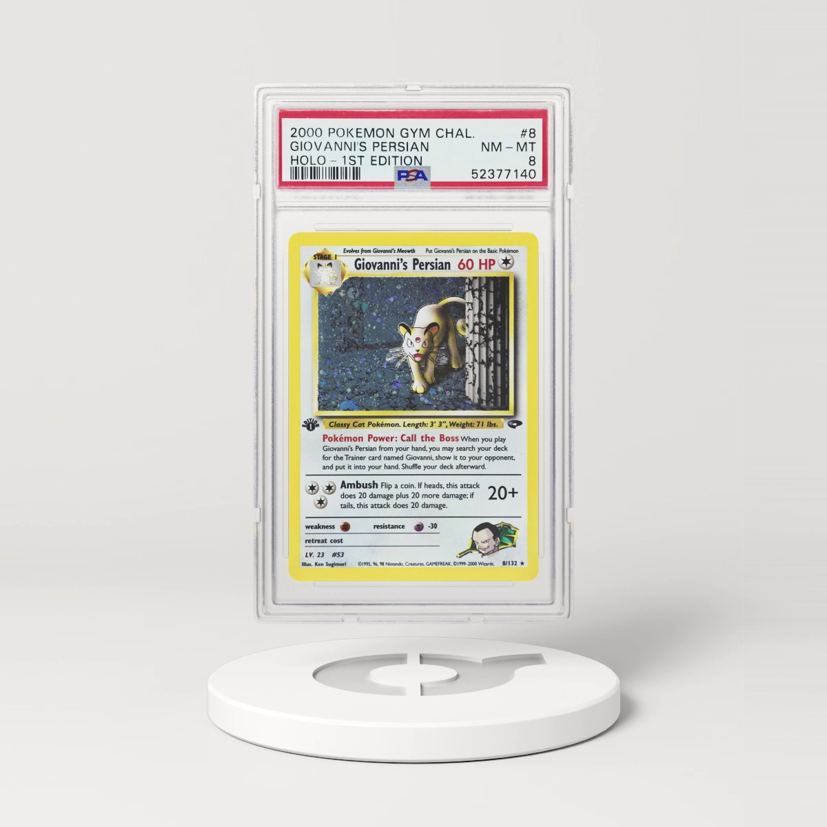 2000 Gym Challenge #8 Giovanni's Persian - 1st Edition Holo (PSA 8 NM-MT)