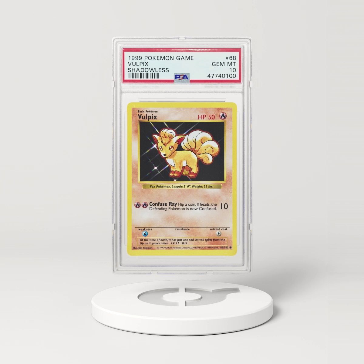 1999 Base Set #68 Vulpix - Shadowless (PSA 10 GEM MINT)