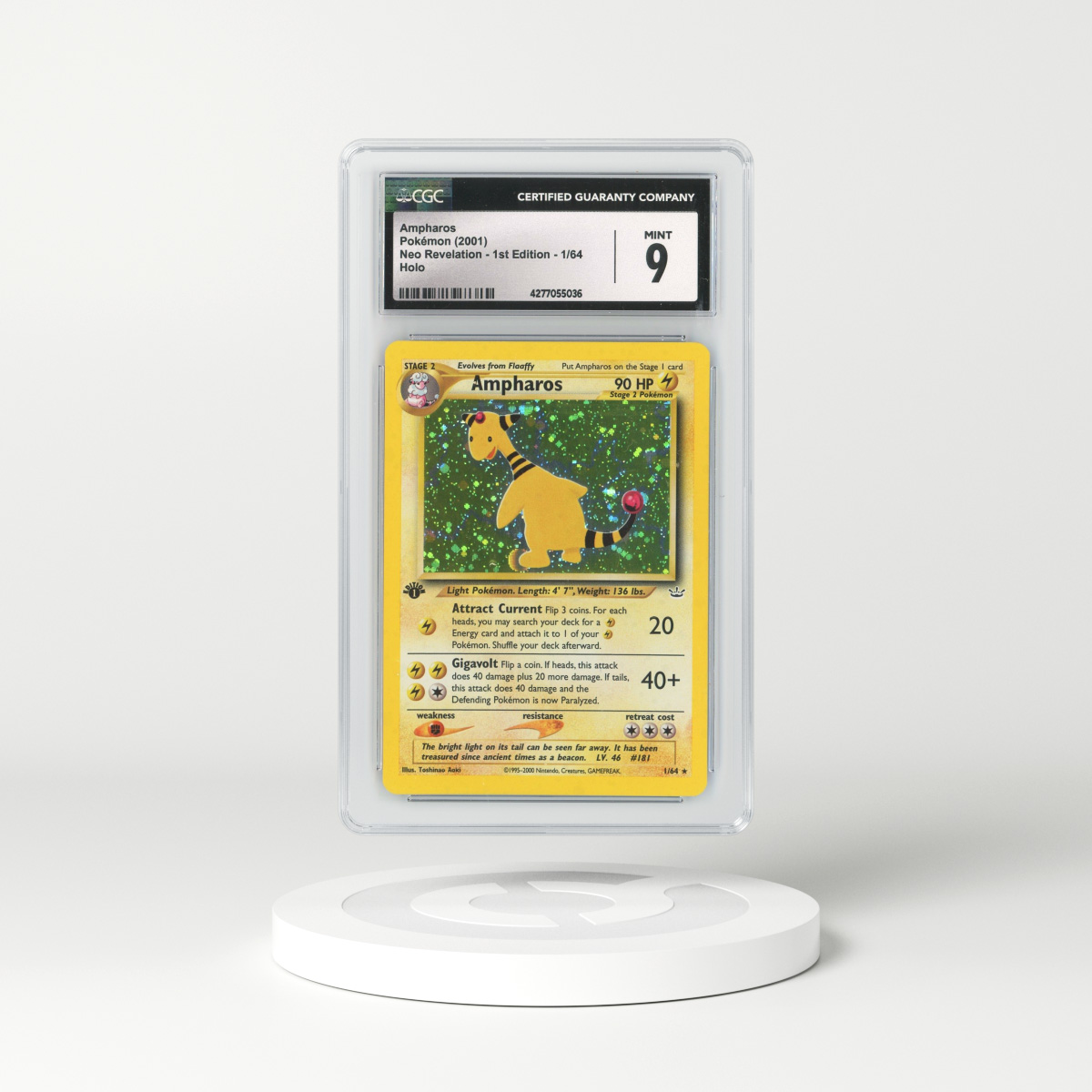 2001 Neo Revelation #1 Ampharos - 1st Edition Holo (CGC 9 MINT)