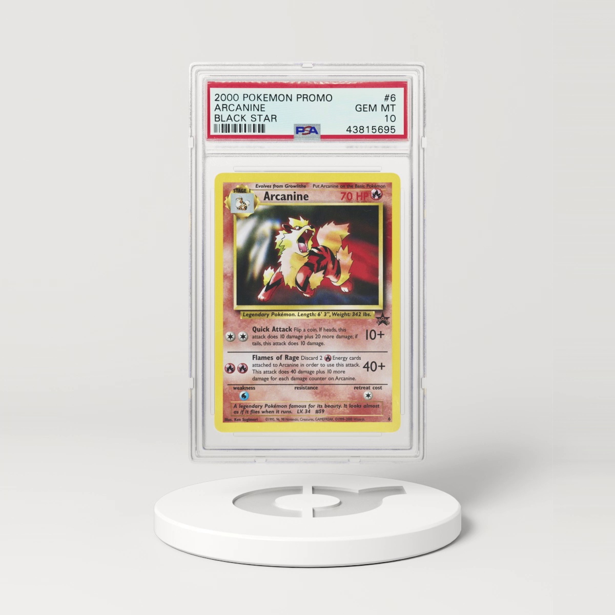 2000 Black Star Promo #6 Arcanine (PSA 10 GEM MINT)