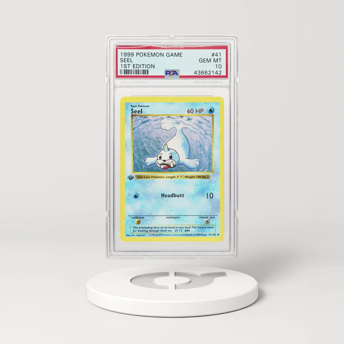 1999 Base Set #41 Seel - 1st Edition Shadowless (PSA 10 GEM MINT)