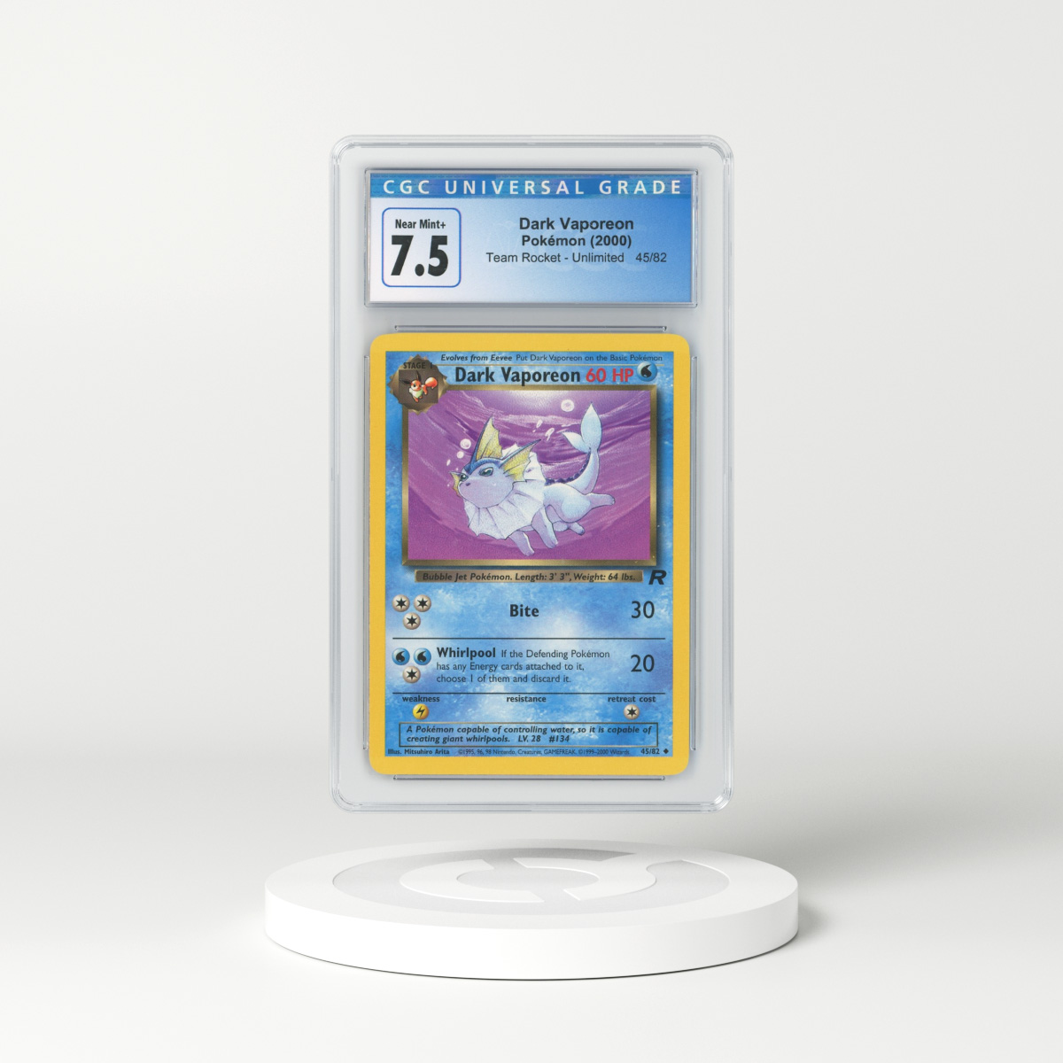 2000 Team Rocket #45 Dark Vaporeon (CGC 7.5 NM+)