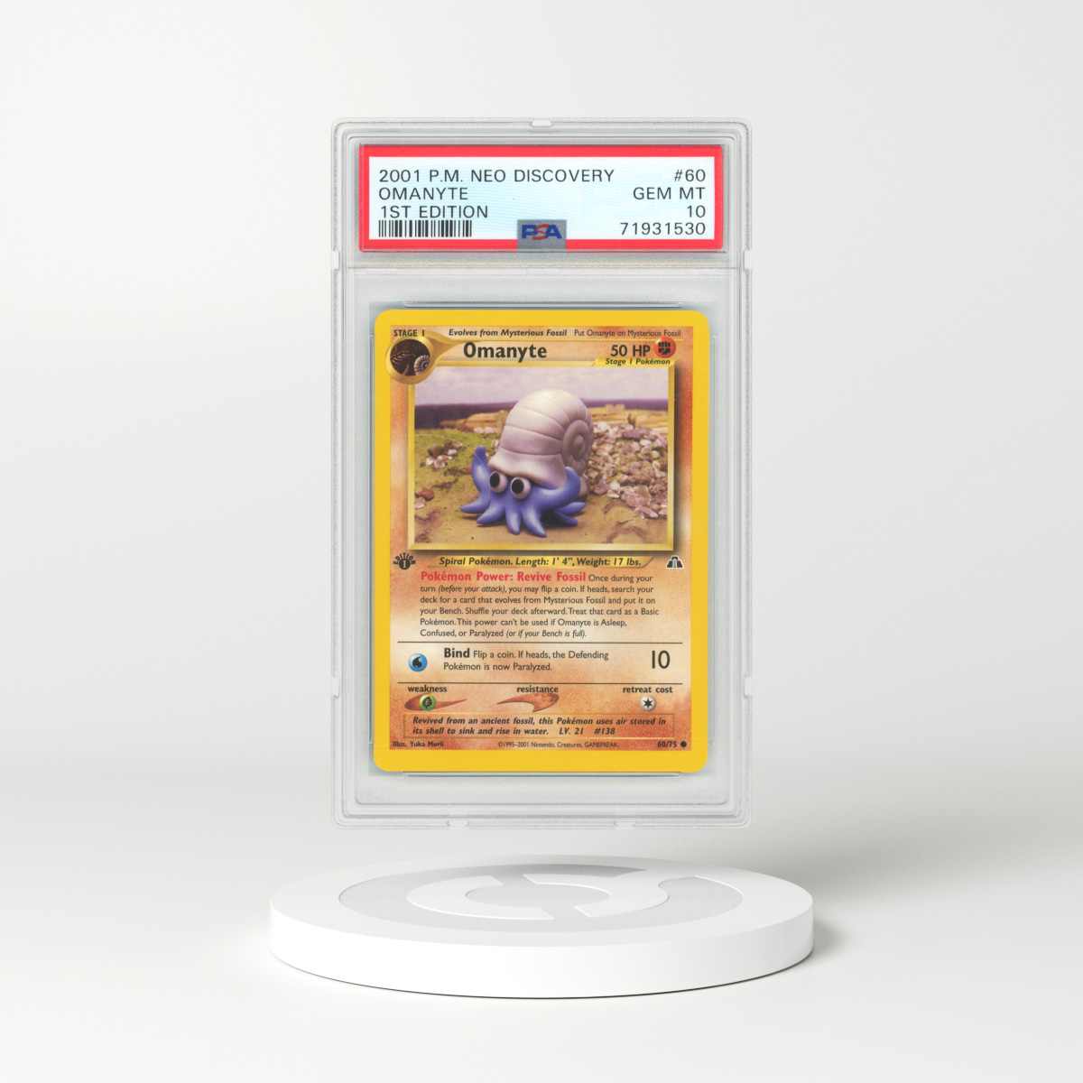 2001 Neo Discovery #60 Omanyte - 1st Edition (PSA 10 GEM MINT)