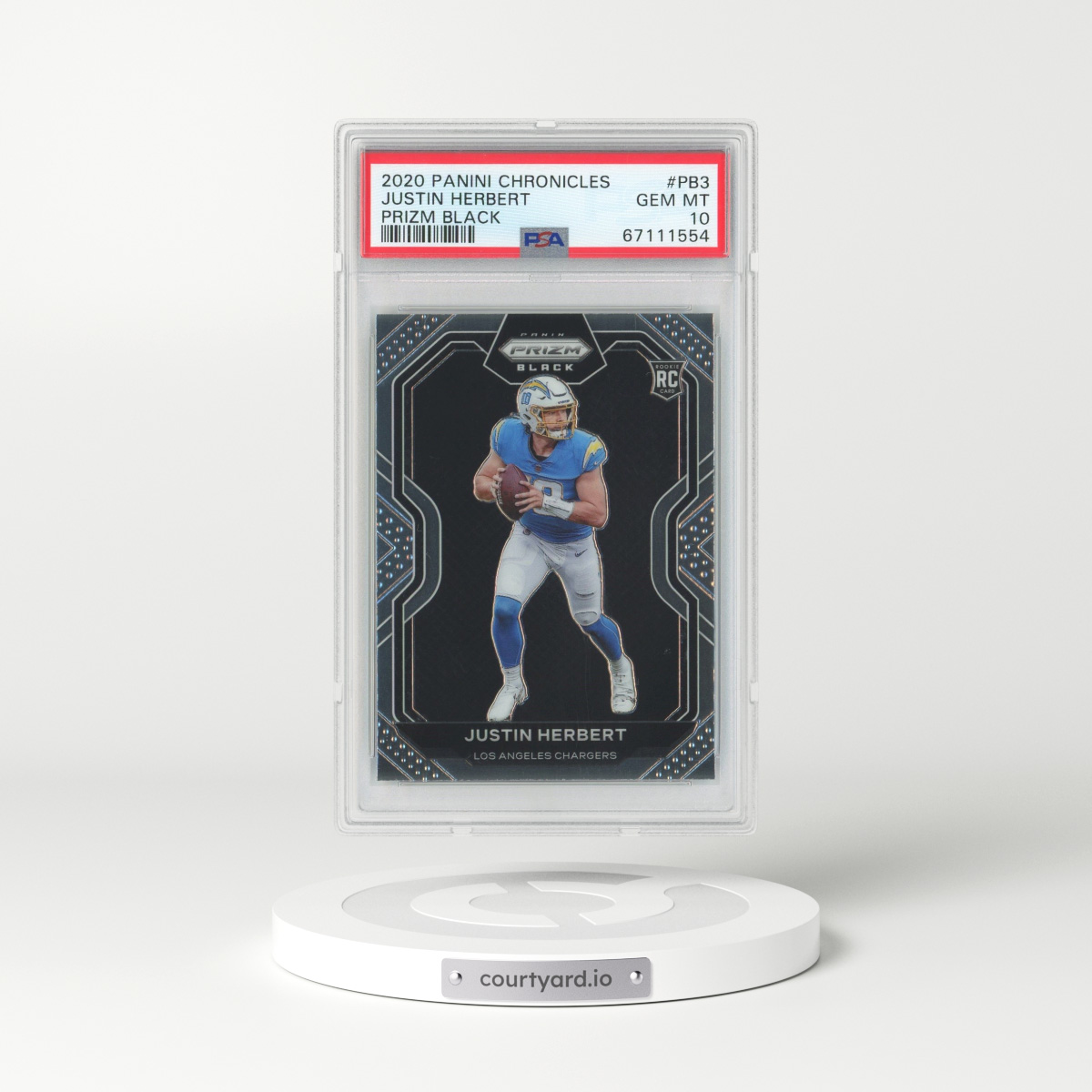 PSA 10 2020 Panini Mosaic Justin Herbert ROOKIE CARD RC CHARGERS JERSEY  DUCK