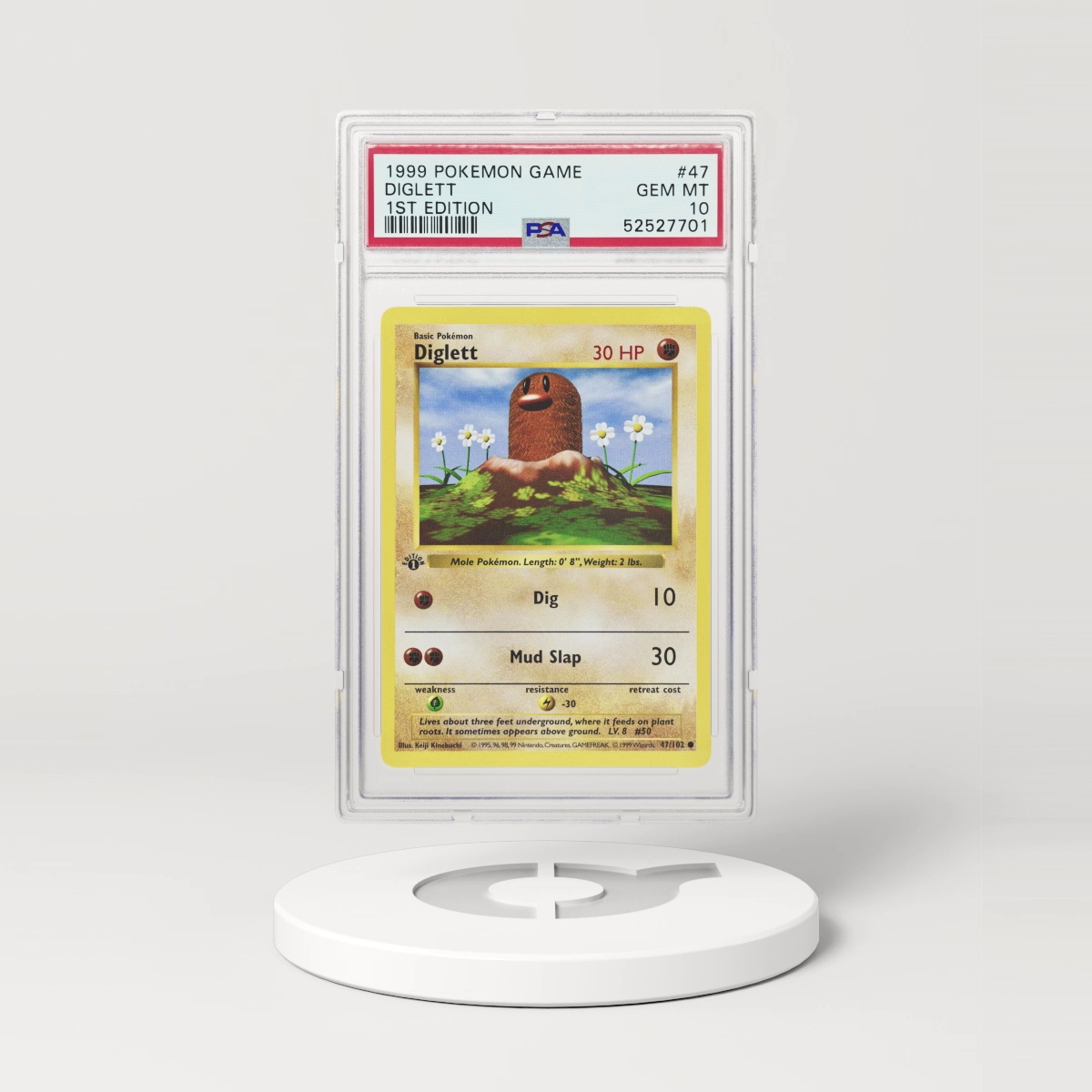 1999 Base Set #47 Diglett - 1st Edition Shadowless (PSA 10 GEM MINT)