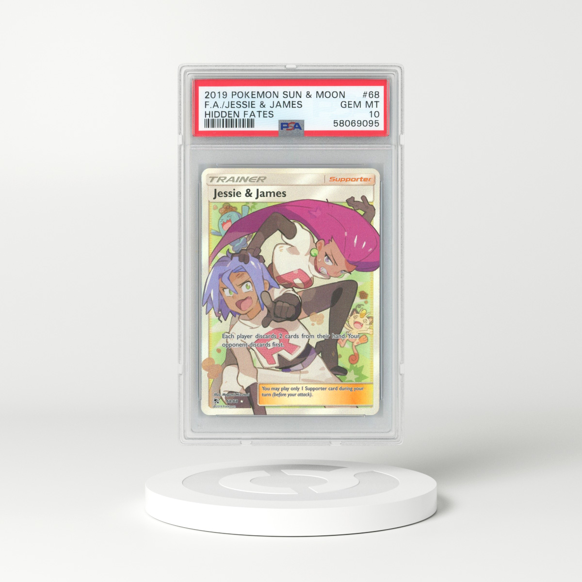 2019 Hidden Fates #68 Jessie & James - Full Art Holo (PSA 10 GEM MINT)