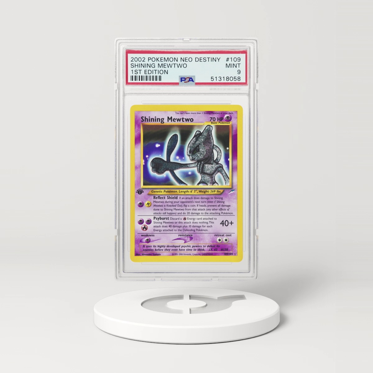 Pokemon Neo Destiny 1st Edition Shining Mewtwo 109/105 PSA 9 *987